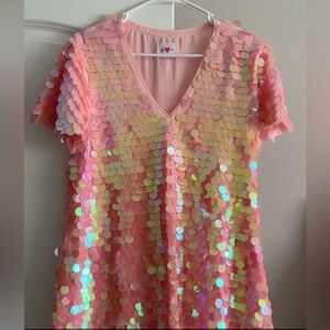 Buddy Love Pink Sequin Mini Dress